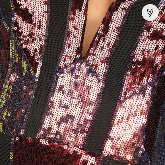 LuLu’s “Shades of Glam” Multi Colored Sequin Gown Size M 6-8 - Picture 5 of 6